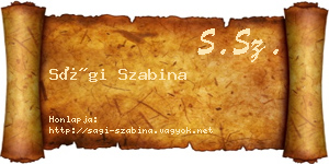 Sági Szabina névjegykártya